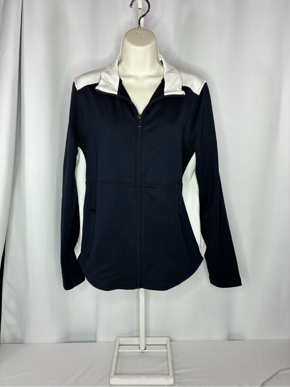 Lauren Ralph Lauren black label navy white zip front performance jacket XL